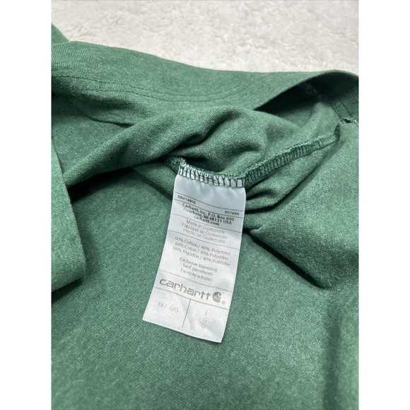 Carhartt T-Shirt Loose Fit Green Pocket Tee Short Sleeve K87 G55 Mens Size Large - Picture 5 of 8